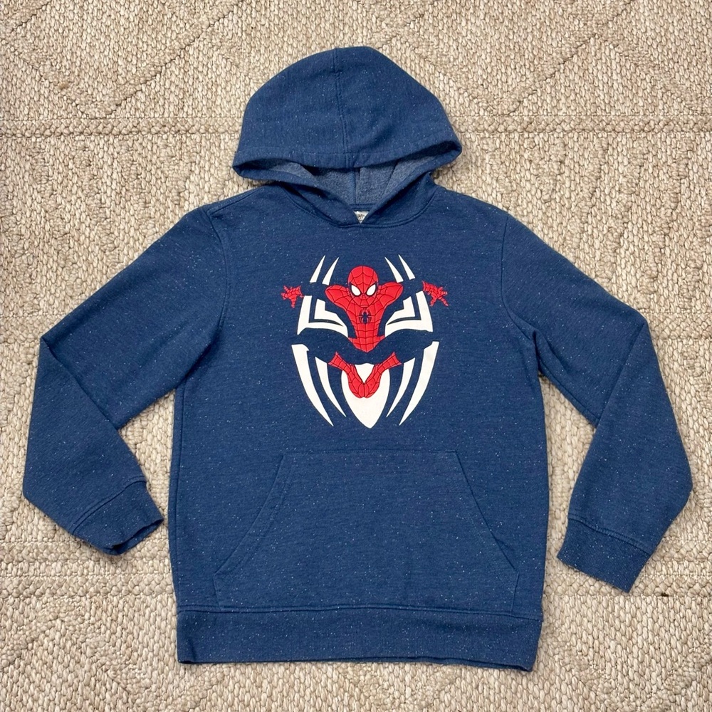 Spider-Man Marvel Kids Youth Sweatshirt Size Large Blue Spotted